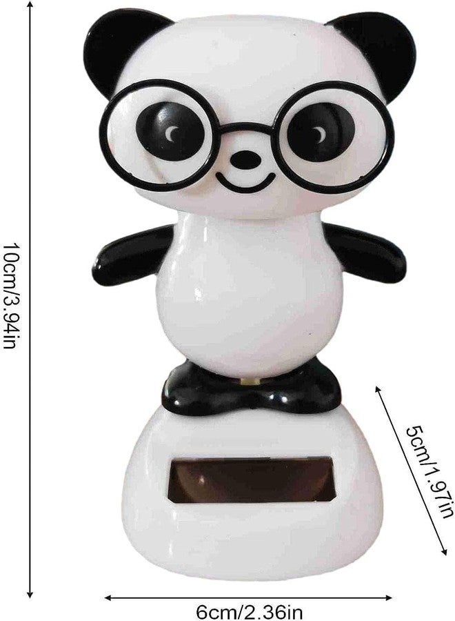 Qintreesify Black and White Solar Dancing Panda Bear Tiger - Shaking, Car Dashboard Ornament, Dancing Animal Figurine for Home Desk Decorations, Solar Power Kit - Image 3