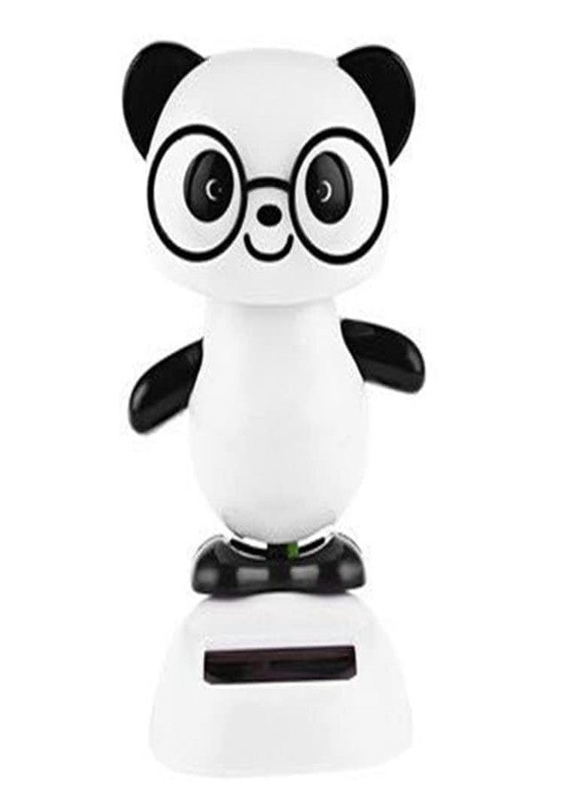 Qintreesify Black and White Solar Dancing Panda Bear Tiger - Shaking, Car Dashboard Ornament, Dancing Animal Figurine for Home Desk Decorations, Solar Power Kit - Image 2