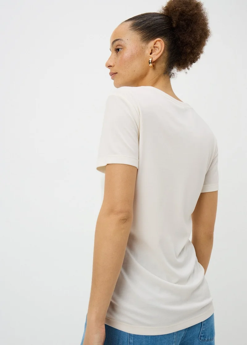 ماتلان White Short Sleeve Drape T-Shirt