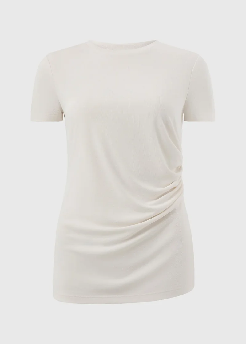 Matalan  White Short Sleeve Drape T-Shirt for Women | Best Price UAE