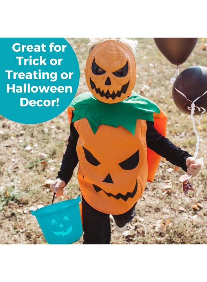 SCS Direct Teal Pumpkin Halloween Trick or Treat Bucket 8.5 in (1 Pack)-Official Teal Pumpkin Project Allergy-Friendly Candy Pail Accessory and Party Decoration Supplies, Haunted House Plastic Bowl w Handle - Image 4