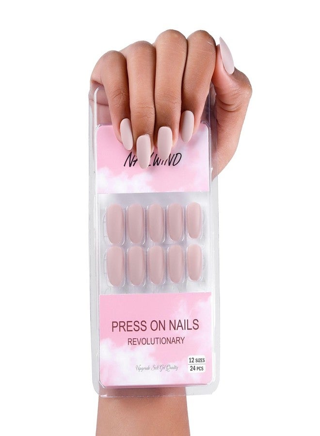نيل ويند أظافر صناعية فرنسية قصيرة طبيعية من نايل ويند، 24 قطعة، أظافر أكريليك تغطي الظفر بالكامل، أظافر صناعية طبيعية رقيقة ومريحة للنساء والفتيات (N33، 24 قطعة - عبوة واحدة) - Image 2