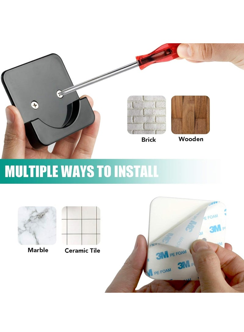 إسكدنيا حزمة من 4 وحدات صاج أسود لإعلان الستائر الحمام مع محتويات الجدار لعصا الستائر الضغط الحافظة - Image 3