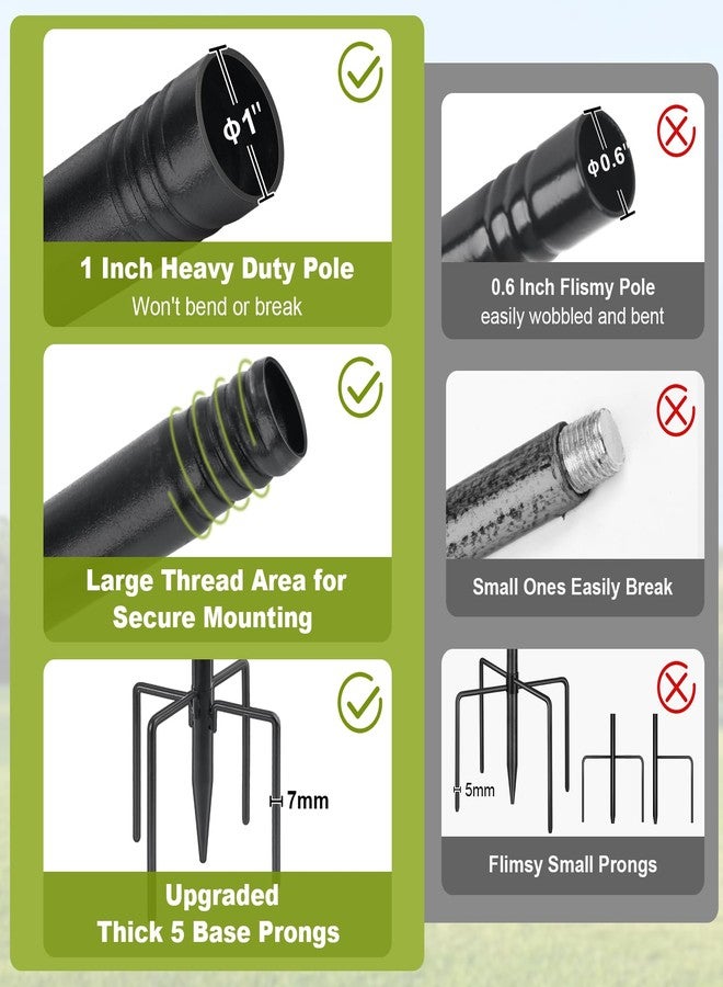 KOLAKO Bird Feeder Poles, Bird Feeding Station with Water Bowl and Birds Seed Tray, 88 Inch Heavy Duty Shepherds Hooks for Outdoor, 1-Inch Dia Standing Birds Feeder Hanger Garden Hooks, Matte Black - Image 4