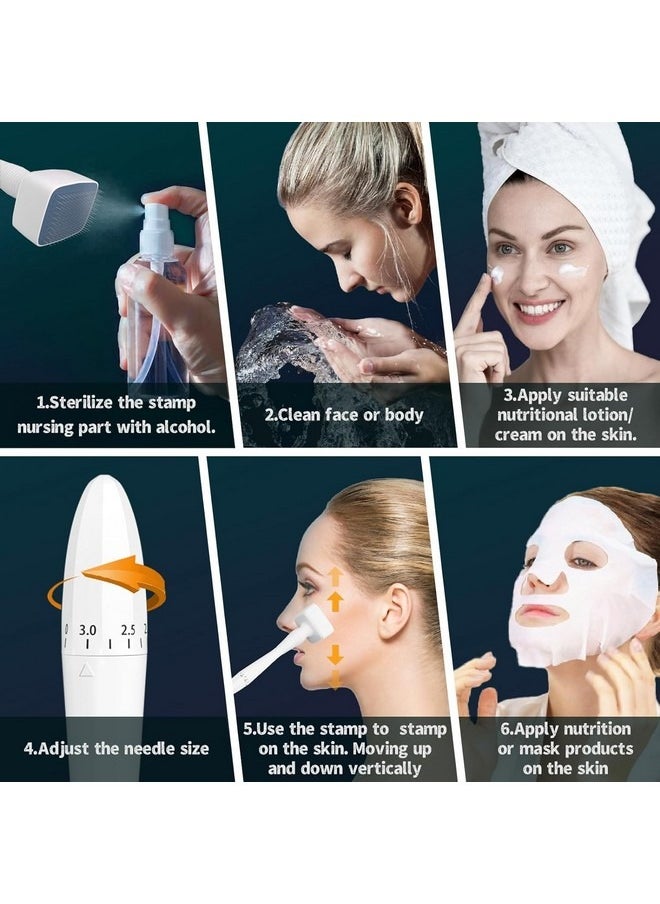 Generic - Derma Stamp 0.5mm Adjustable- 140 Real Individual Pins Titanium- Professional Microneedling Pen, microneedling can be used as a skin care method for the face, body, beard, scalp, etc. - Image 1