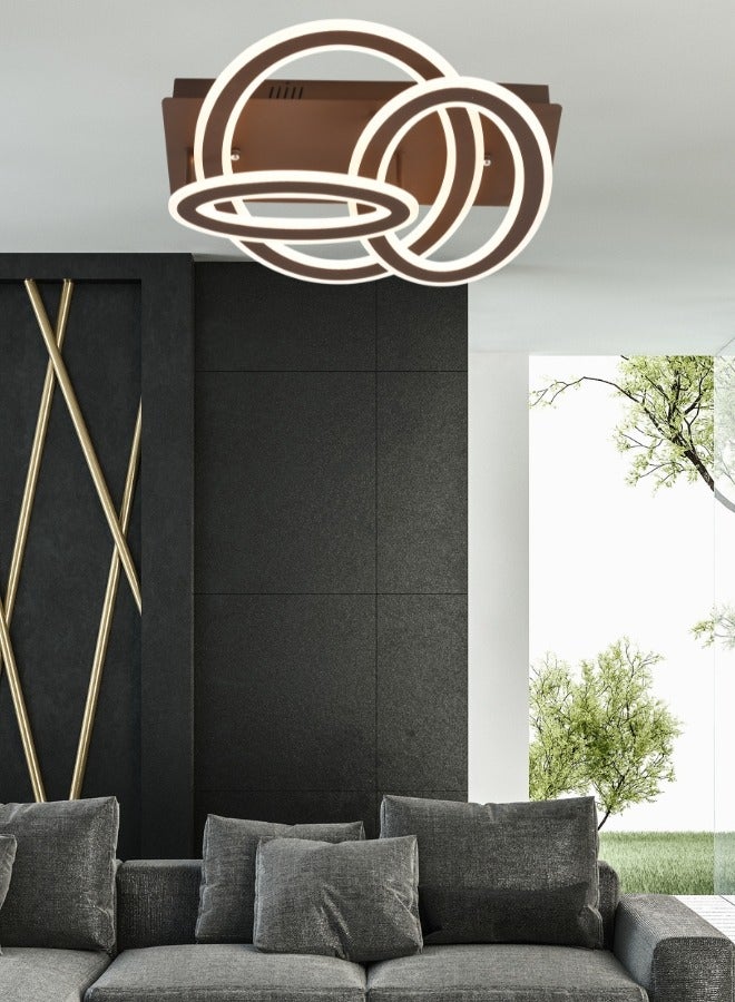 Target Flush Mount Ceiling Light Modern Coffee Brown Chandelier for Kitchen Bedroom Living Room Dining Room - Image 2