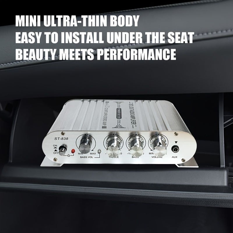 Black 2.1 Channel Indoor Outdoor Car Speaker Amplifier 160W - Image 5