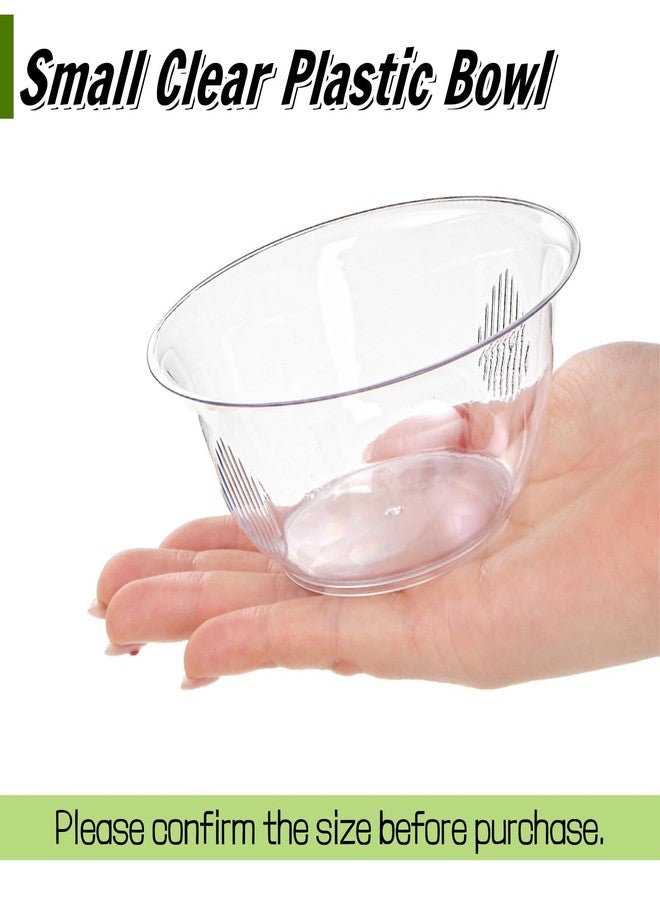 ZAVOOS 120 Pack Small Clear Plastic Bowls, 8 Oz Hard Plastic Dessert Bowl Bulk for Parties, Disposable Ice Cream Salad Bowl for Fruits, Snacks, Candy, Parfaits - Image 4