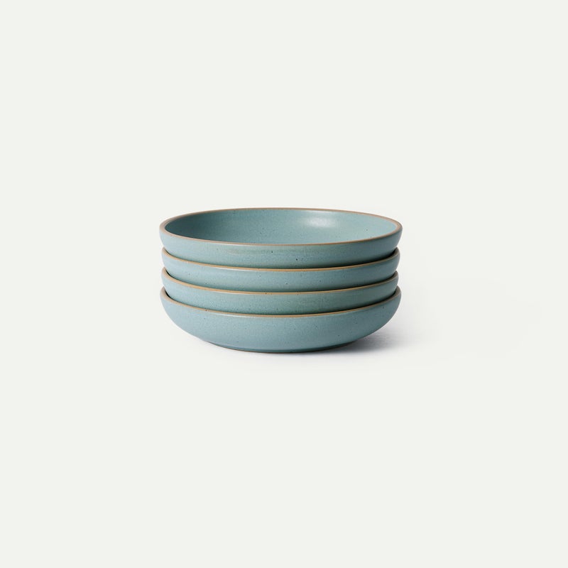 MORA Medium Dishes Set of 4, 30oz Ceramic Pottery Pasta Plate/Wide Bowls - Microwave, Oven and Dishwasher Safe - Harvest - Image 1