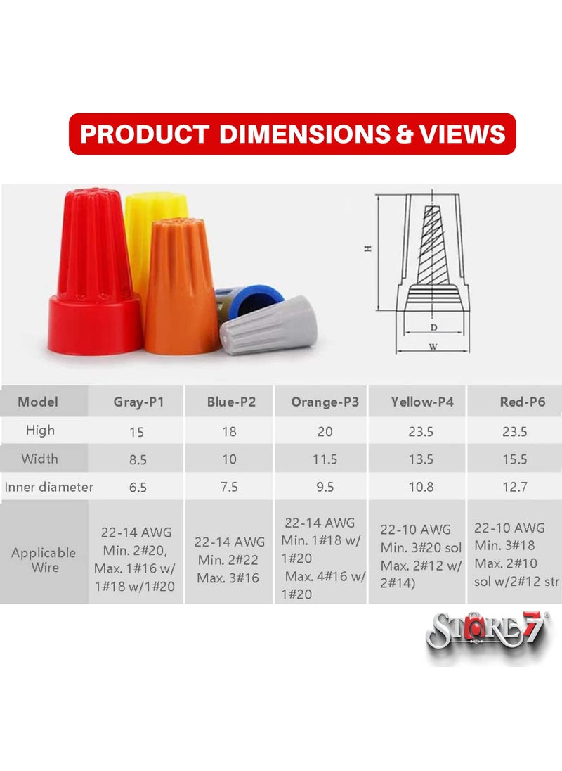 STORE77 STORE77 50Pcs Wire Connectors Nuts Electric Wire Caps Insulating Insert Twist Electrical Wire Connectors Colorful Wire Assortment Nuts for Quick Connection ScrewOn Wire Connectors AWG 2216 Blue  - Image 4
