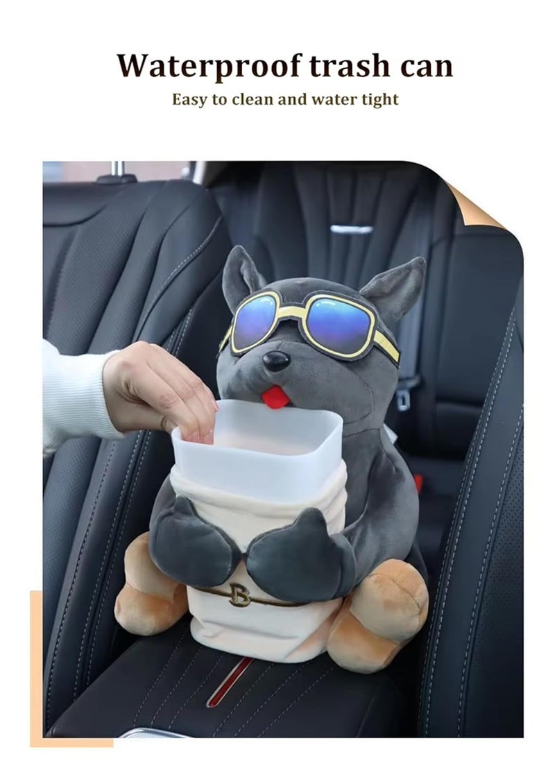 AUGEN Multifunctional Creative Car Tissue Box Car Trash Can Tissue Box 2-in-1 Plush Toy Car Interior Accessories (Red) - Image 5
