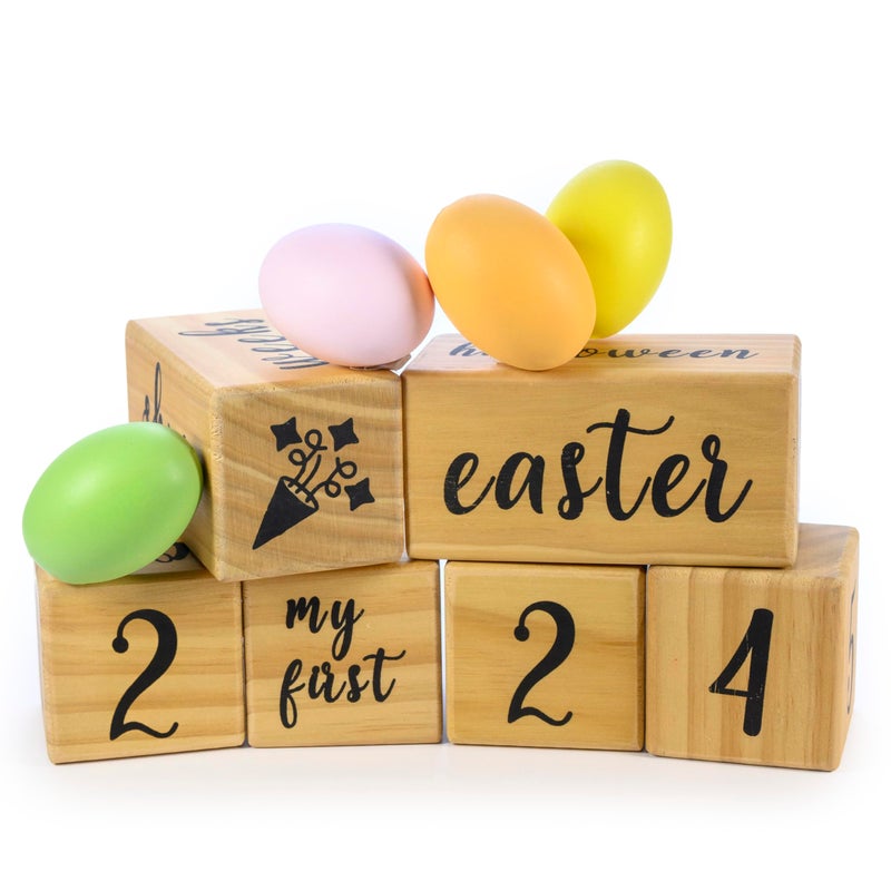 MAINEVENT Baby Monthly Milestone Blocks  Complete Set Baby Girl Gifts Newborn Photo Props