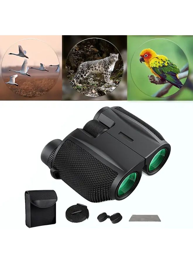 Black 10x42 HD Binoculars Portable Foldable Telescopes for Hunting Camping Bird Watching - Image 2