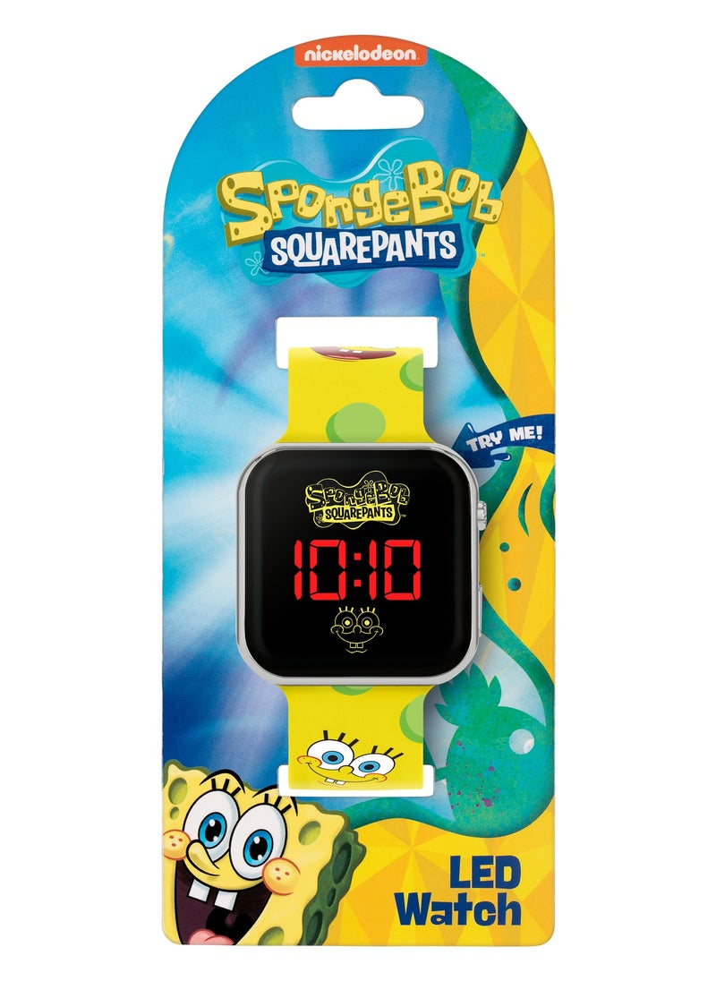 Sponge Bob - Nickelodeon SpongeBob Yellow LED Watch with Printed Character Strap - SGB4134 - Image 1