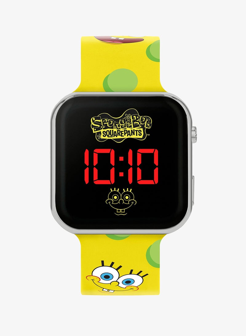 Sponge Bob Nickelodeon SpongeBob Yellow LED Watch with Printed Character Strap - SGB4134 - Image 1