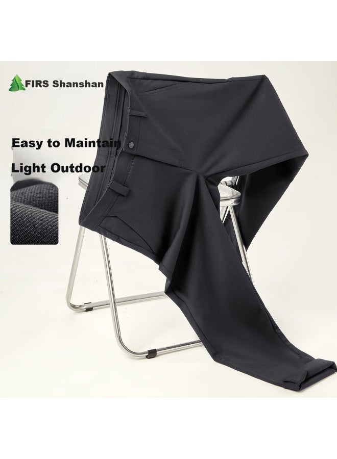 Firs Men's Casual Pants Skin-friendly Easy-care Twill Texture Business Casual Commuter Straight-leg Trousers - Image 1