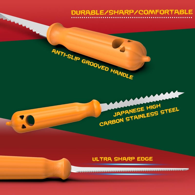 imarku Pumpkin Carving Kit, 36PCS Pumpkin Carving Tools, Professional Pumpkin Carving Knife Set with Stencils & Bag for Beginners, Sharp Pumpkin Carving Gift for Halloween Decoration Jack-O-Lanterns - Image 3