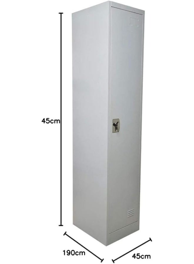 Poppins Home Poppins HOME One Door Steel Cabinet, Gray - 190 X 45 X 45 Cm  - Image 2
