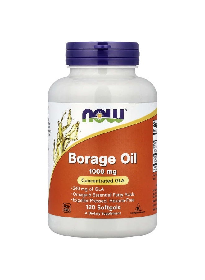 Now Foods Borage Oil Dietary Supplement - 120 Softgels - Image 1