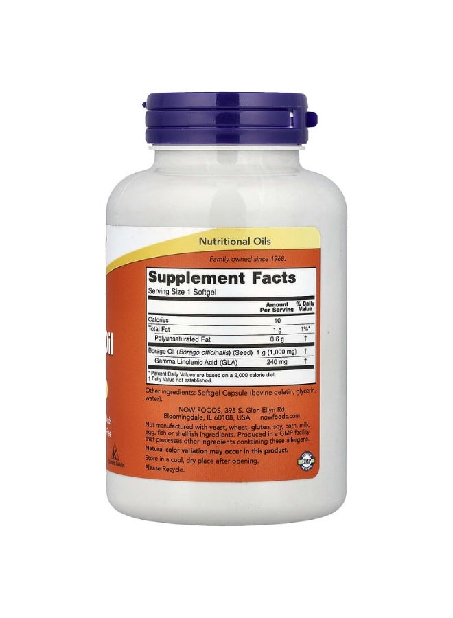 Now Foods Borage Oil Dietary Supplement - 120 Softgels - Image 2