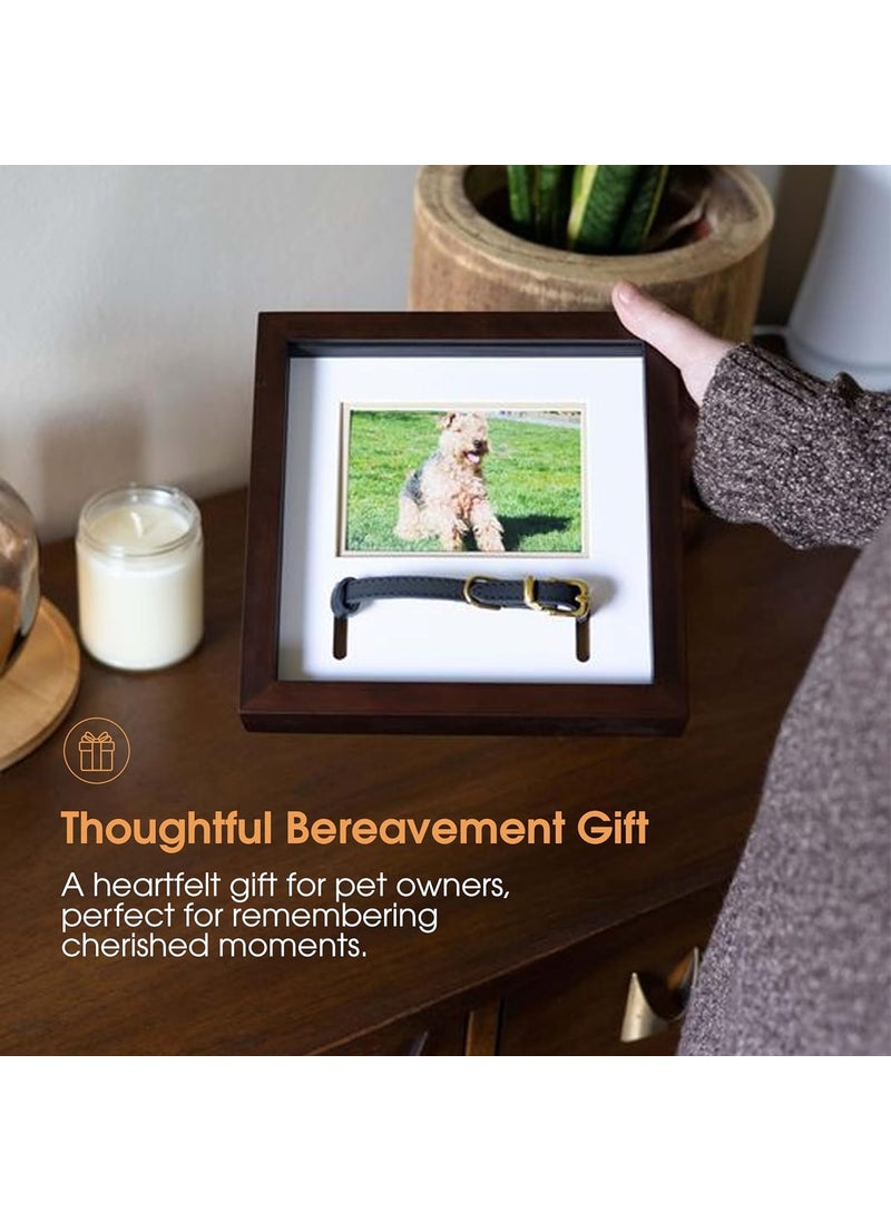 pearhead Pearhead Pet Collar Keepsake Frame  Dual Display Memorial Keepsake for Cat  Dog Collars Wall Mount or Tabletop Ideal Gift and Home Decor for Pet Owners 3 x 45 Photo Insert Espresso  - Image 5