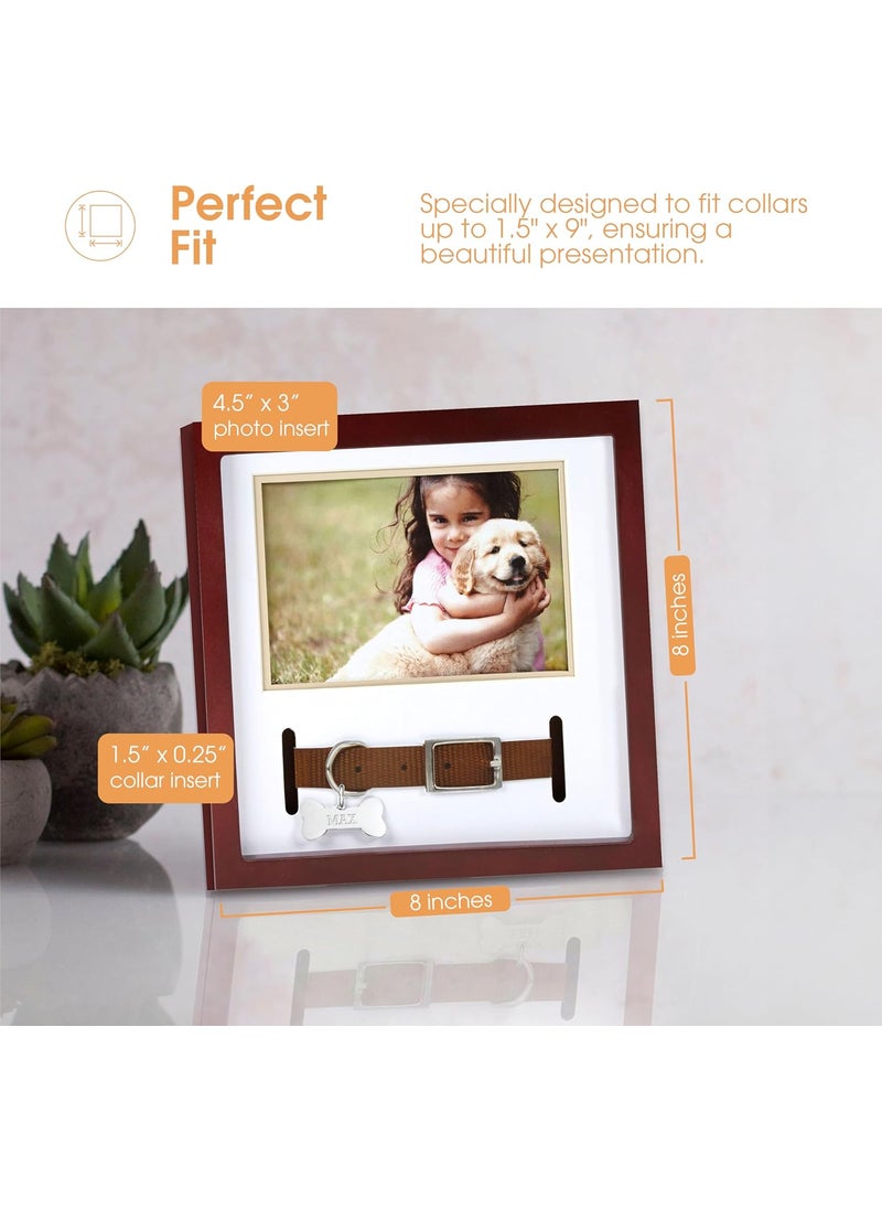 pearhead Pearhead Pet Collar Keepsake Frame  Dual Display Memorial Keepsake for Cat  Dog Collars Wall Mount or Tabletop Ideal Gift and Home Decor for Pet Owners 3 x 45 Photo Insert Espresso  - Image 2