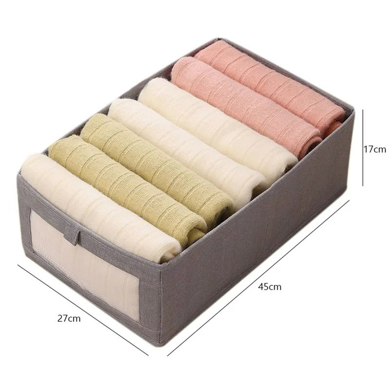 Foldable wardrobe storage box, cotton and linen wardrobe storage box, foldable rectangular storage basket, minimalist clothing storage box, wardrobe organizer and clothing storage box - Image 2