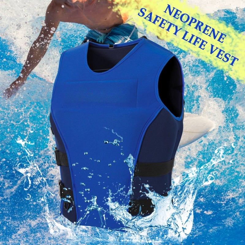 Life Jacket L Size Neoprene Outer Floatation Foam Ultimate Comfort - Secure Fit With 2 Adjustable Belts Swimming Vest for Water Sports Snorkeling Surfing - Image 2