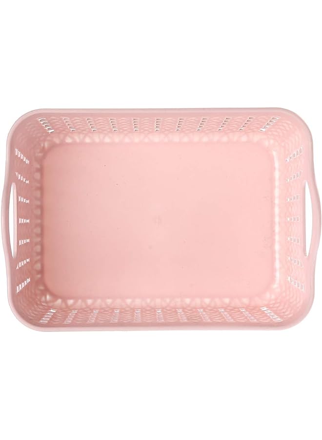 Zaboon Storage Basket 4 Piece Pink | Home & Kitchen | Storage & Organization | Bins | Containers | Shelf Baskets | Pantry Storage | Bathroom Storage - Image 1