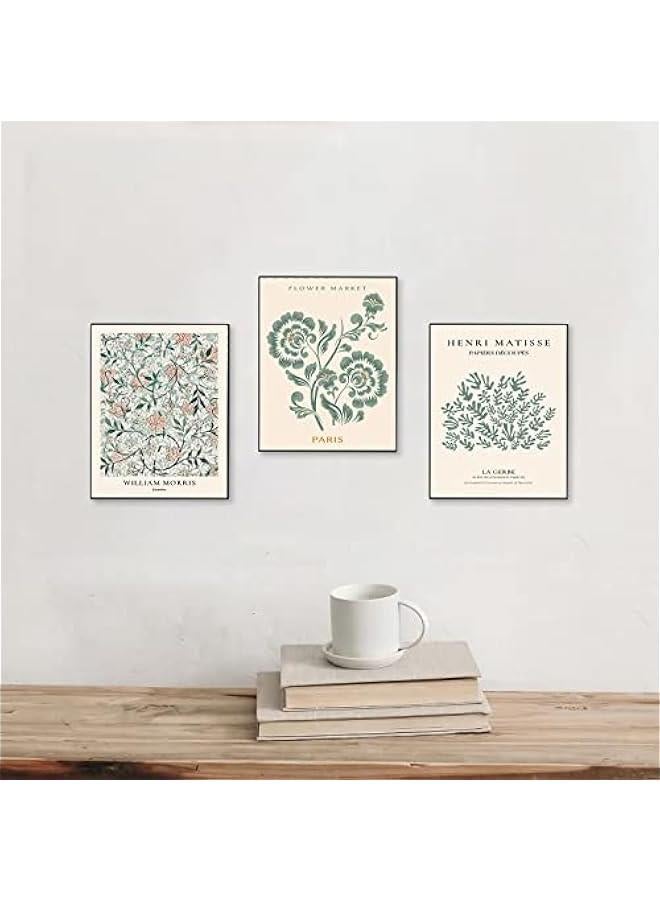 KBKBART Sage Green Wall Art Decor, Abstract Matisse Wall Art Exhibition Posters, Minimalist Flower Market Wall Art Prints, Sage Green Room Decor（8x10inch, Unframed) - Image 5