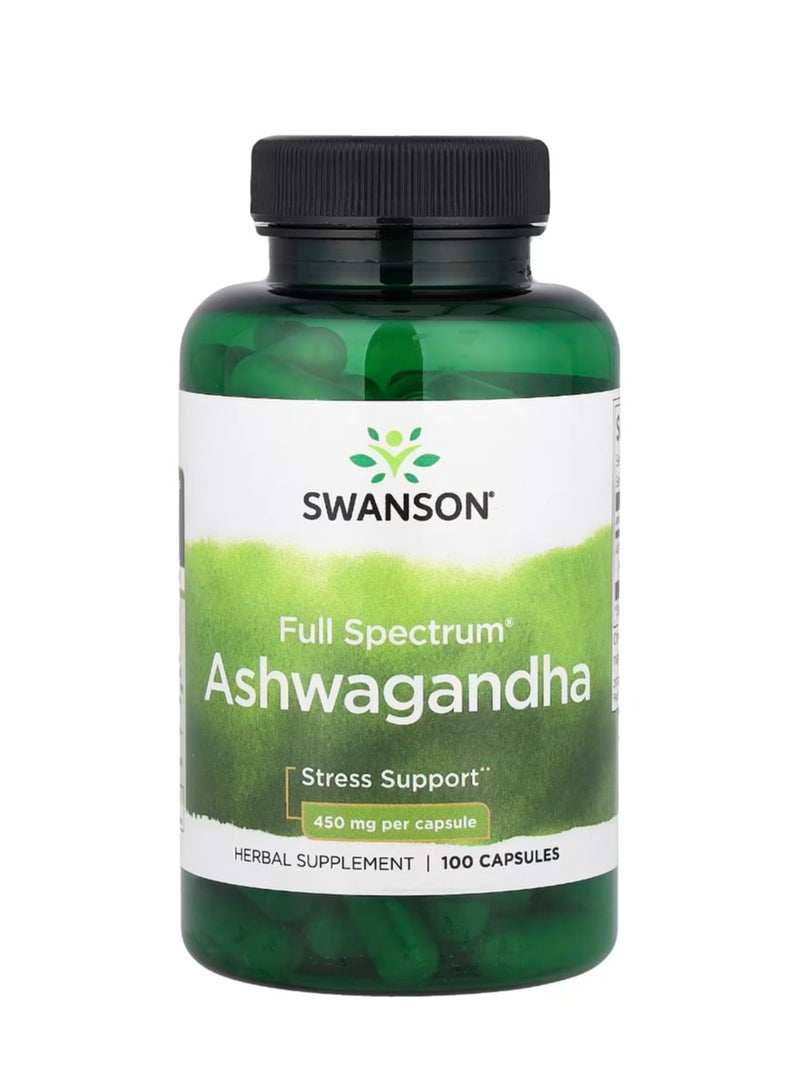 سوانسون اشواغاندا كامل الطيف 900 مجم 100 كبسولة (450 مجم لكل كبسولة) - Image 1