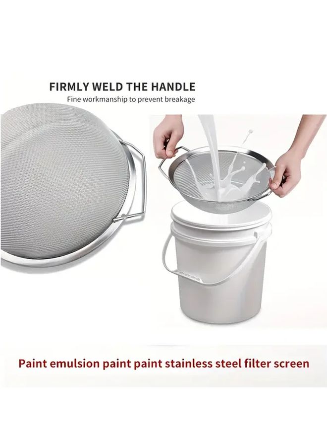 Stainless Steel Paint Sprayer Funnel With Durable Handle Fine Mesh Filter 1 Pc - Image 1