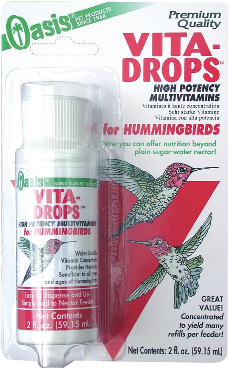 Hummingbird Vita Drops High Potency Multivitamins – Wild Bird Nutritional Supplement, Promotes Brilliant Color & Feathering, Revitalizes Incoming Migrant Birds, 2-Ounces