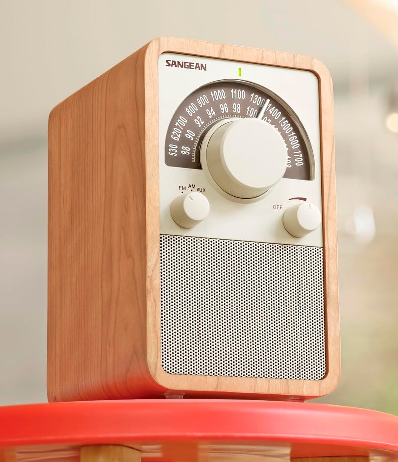SANGEAN راديو خشبي طاولة AM/FM (جوز) - Image 2
