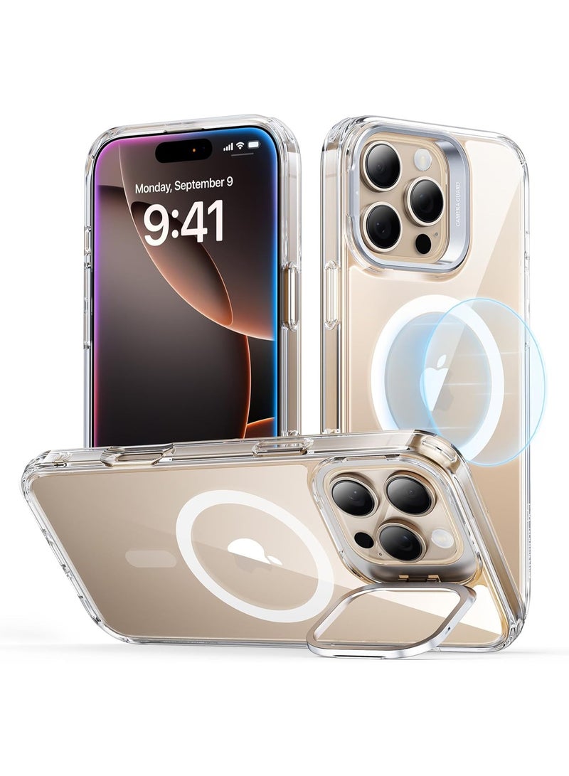 iPhone 16 Pro Max Case – Compatible with MagSafe, Military-Grade Protective Case with Built-in Stash Stand, Scratch-Resistant Back Cover, Classic Series, Clear - Image 1