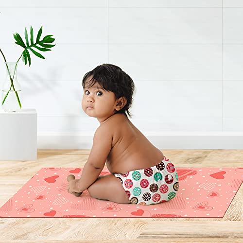 SuperBottoms Basic Bed Protecting Mats-Bed & Floor Protector/Playmat,Super Light-Weight, Sleek Design, 8.5X Absorbent, Anti-Heat, Washable & Reusable, InstaDry mats (70cm x 100cm)- Peppy Pink (Medium) - Image 1