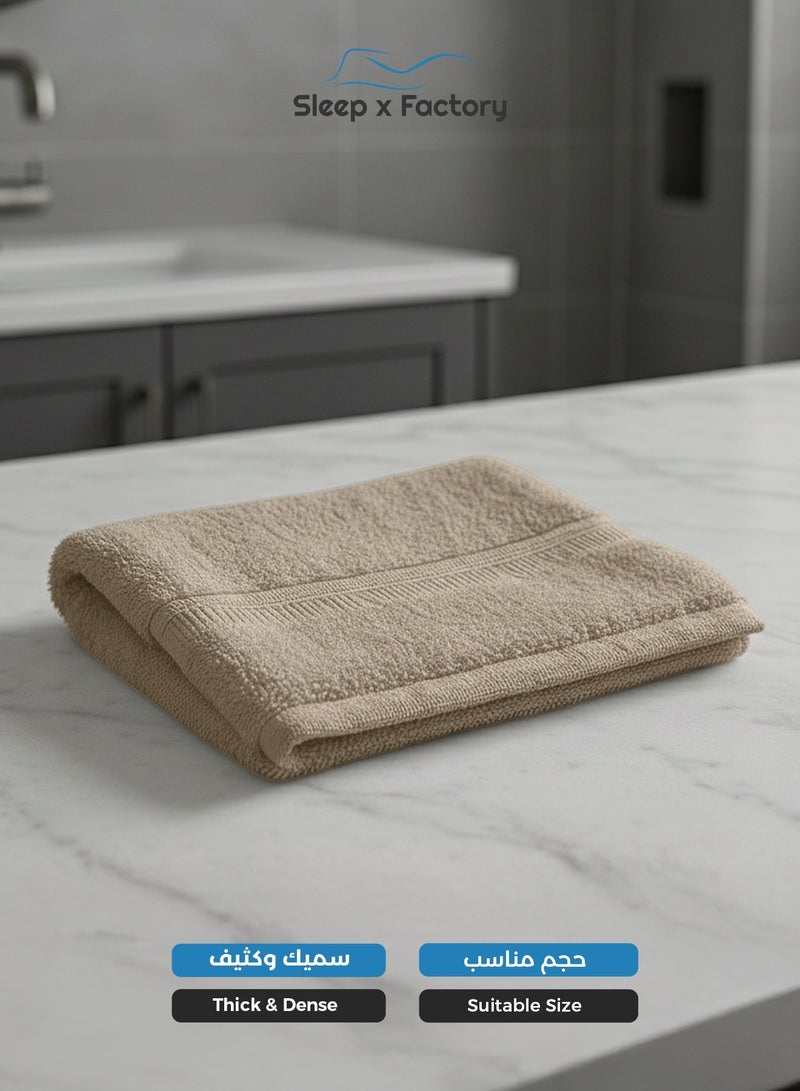 Sleep x Factory Beige Face Towel – 100% Cotton, Soft & Quick-Dry – 33x33 cm - Image 3