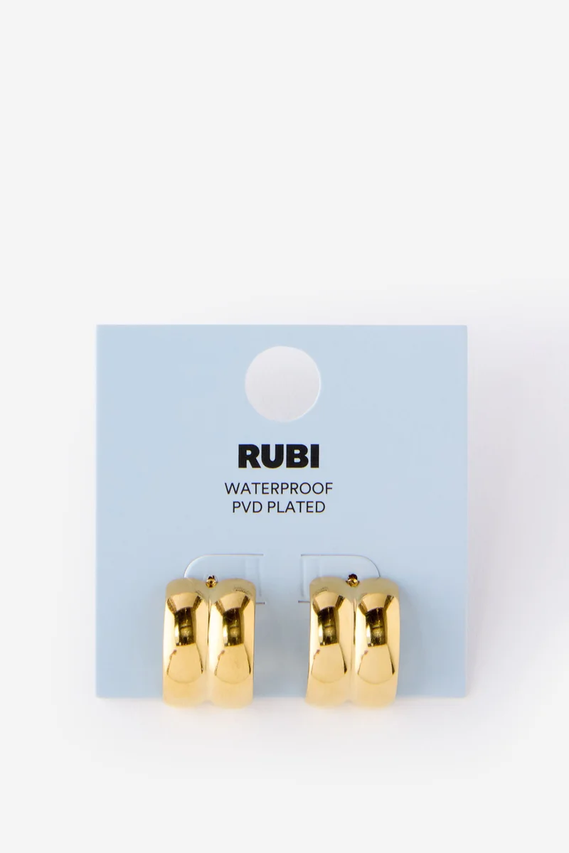 روبي Waterproof Mid Hoop Earring
