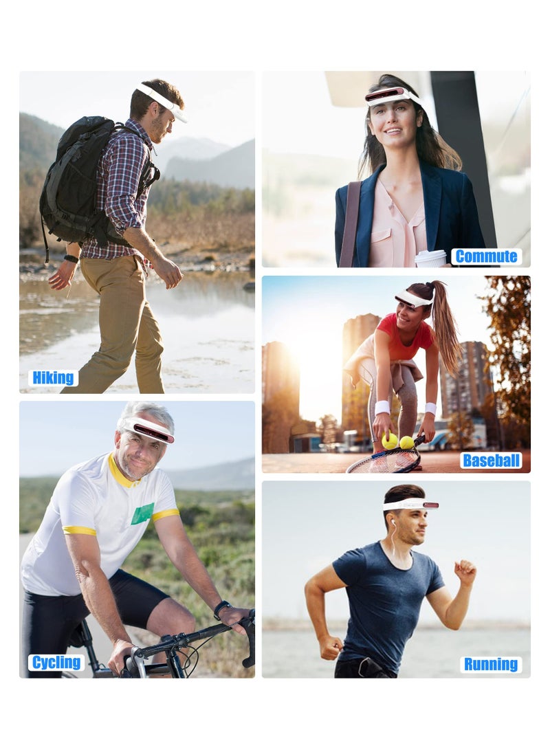 SYOSI Personal Fans Sun Hat with Bladeless Fan, Hands Free Headband Fan Cap Rechargeable USB Fan Sun Visor Bladeless Fan Headwear Cooling Fan Cap for Women Men Cycling Fishing Hiking Camping Sports - Image 5
