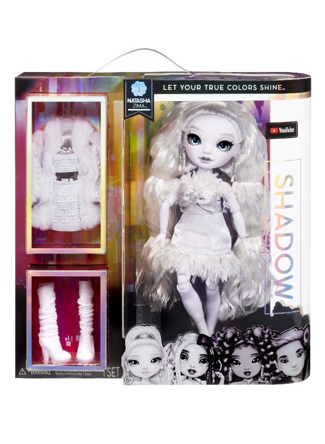 RAINBOW HIGH Shadow S1 Natasha Zima Grayscale 11 inch  Fashion Doll, 2 Designer Dove White Outfits to Mix & Match with Accessories - Image 1