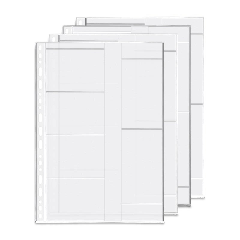 Zelten 4 Pack B5 19 Holes Binder Name Card Holder Plastic Business Card Organizer Binder Coupon Holder Waterproof 19 Holes Card Holder for Personal Organiser (Name Card Holder, B5) - Image 1