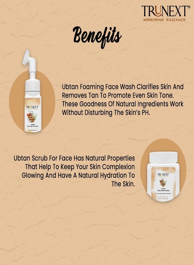 TRUNEXT Ubtan Face & Body Scrub For Women & Men Exfoliation And Dead Skin Removal 200ml, Ubtan Foaming Facewash Facewash For Oily Skin Women Skin Care 150ml (Combo Pack Of 2) - Image 4