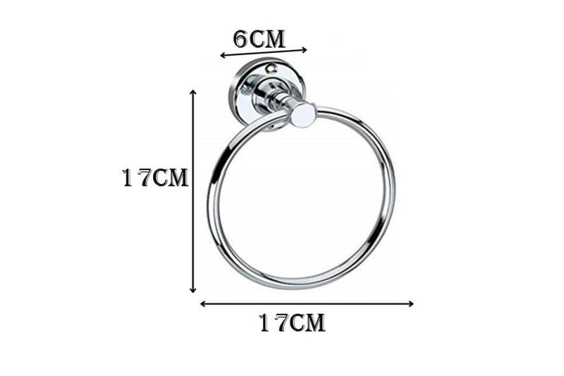 Elexa Hardware Towel Ring for Bathroom | Modern Bath Towel Stand | Towel Holder | Towel Hanger with Chrome Finish (Pack of 1). (Round) - Image 4