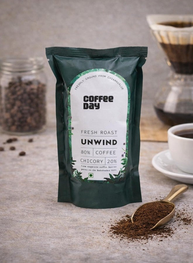 Cafe Coffee Day Unwind 80% Coffee 20% Chicory-200Gm Each(Pack Of 2) Medium To Dark Roast South Indian Filter Coffee Bag Fresh From Chikmangalur Factory - Image 3