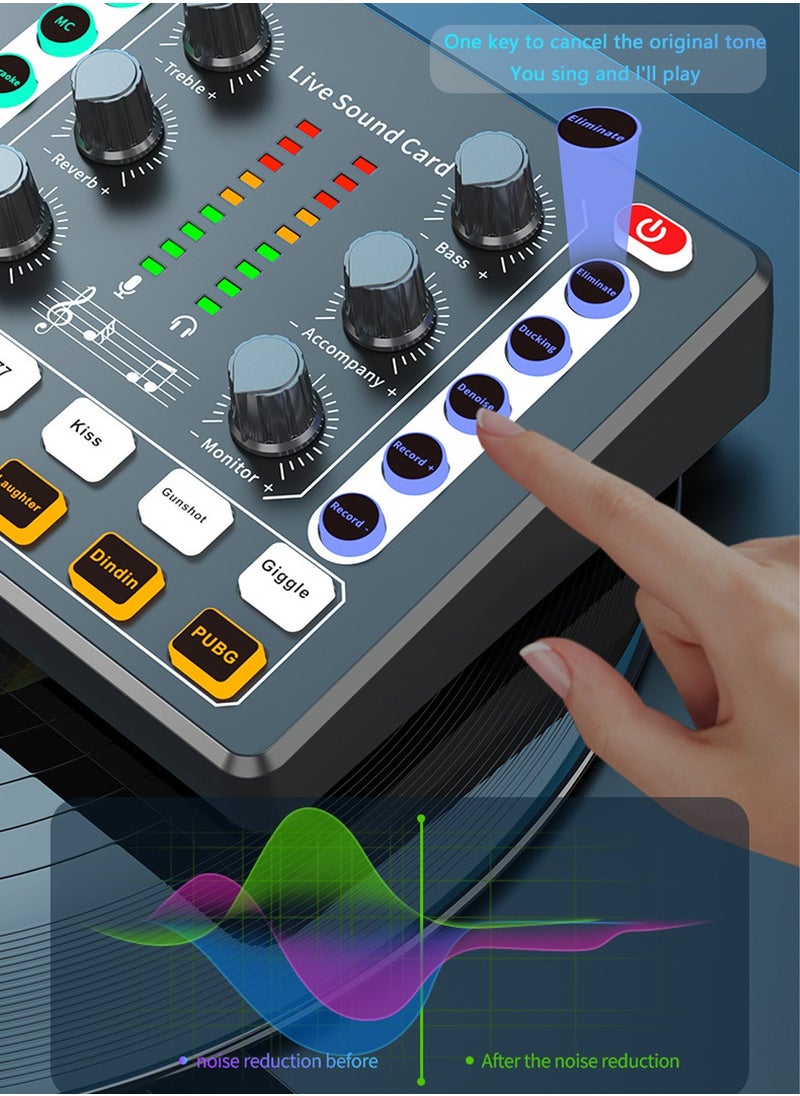 Viden - M8 Sound Card DSP Chip Twelve Ambient Sounds Four Kinds Of Sound Changes Live Broadcast DJ Mixer Music Recording Guitars TikTok Facebook YouTube USB Bluetooth - Image 1