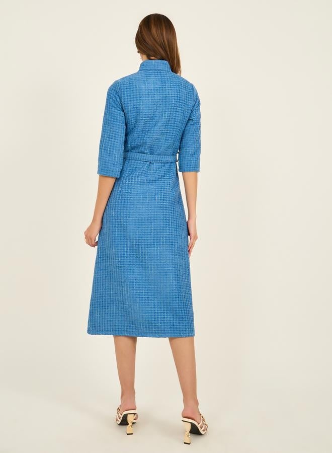 Styli Belted Tweed Midi Dress - Image 5