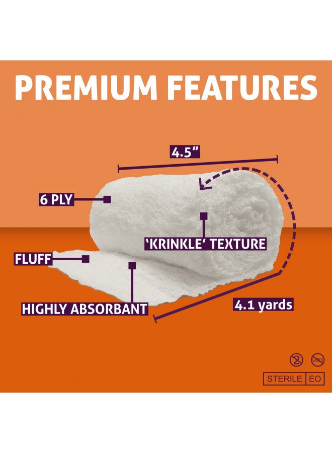 SNL Sterile Krinkle Kerlix Type 4 1/2" x 4 1/8 Yds, Latex Free, Hospital Grade Bandage Roll - Pack of 6 - Image 2