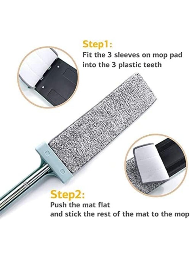 Squeeze Microfiber Flat Mop with 360° Rotation, Self-Wringing, Hands-Free for Dry & Wet Floor Cleaning - Image 4