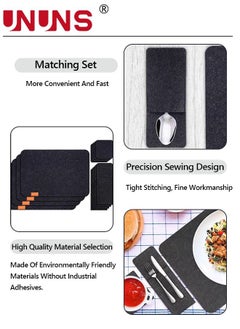 UNUNS Placemats Set Of 6,Felt Placemats Coasters Cutlery Set With 6 Placemats,6 Coasters,And 6 Cutlery Bags,Washable Wipeable Felt Place Mats,Heat-Resistant Non-Slip Table Place Mats For Home And Restaurant  - Image 5
