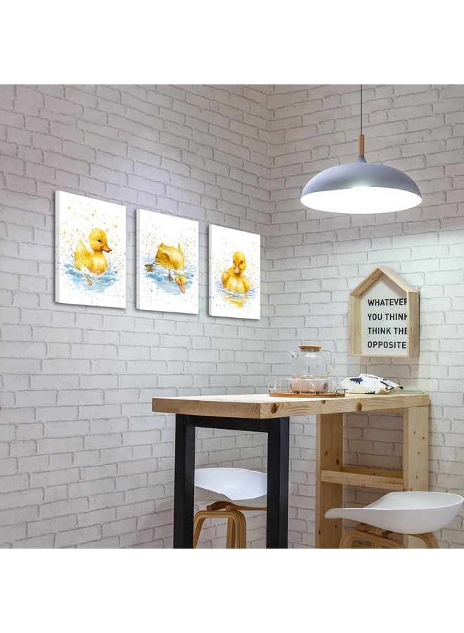 Derkymo Yellow Duck Canvas Wall Art Abstract Animal Picture Baby Duck in the Water Picture Print - Image 2